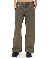Edikted Petite Zahra Mud Wash Low Rise Colored Jeans