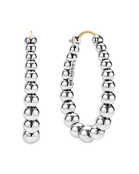 Lagos Sterling Silver Caviar Bubbly Beaded Hoop Earrings