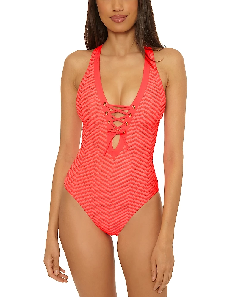 Becca by Rebecca Virtue Connect Gia Plunge One Piece Swimsuit