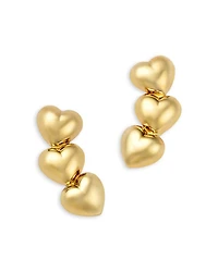 14K Yellow Gold Heart Earrings