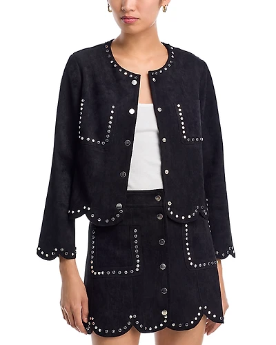 Aqua Faux Suede Jacket - Exclusive