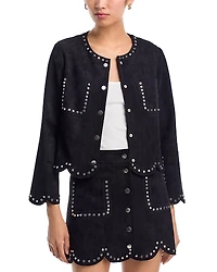 Aqua Faux Suede Jacket - Exclusive