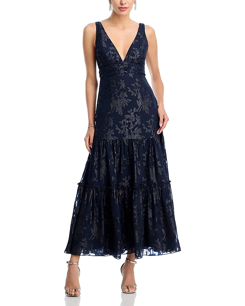 Aqua Jacquard Maxi Boho dress - Exclusive