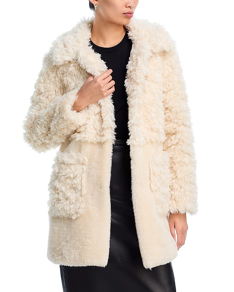 Aqua Teddy Faux Fur Jacket - Exclusive