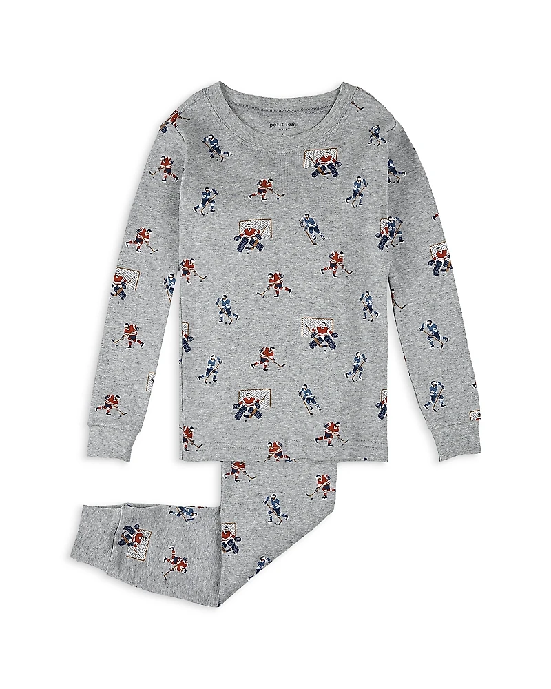petit lem Boys' Hockey Players Print Pajama Set