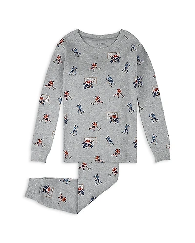 petit lem Boys' Hockey Players Print Pajama Set - Big Kid