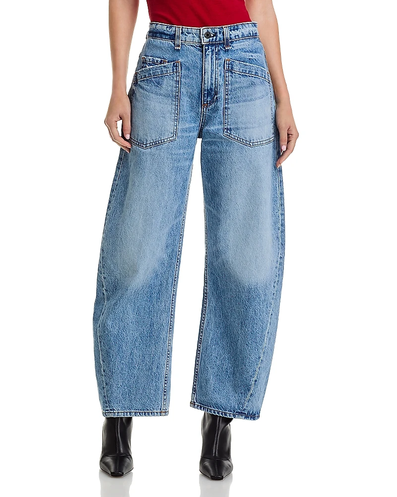 Askk Ny Twisted High Rise Barrel Leg Jeans