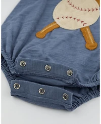 Boys' Slub Bubble - Baseball Applique Baby