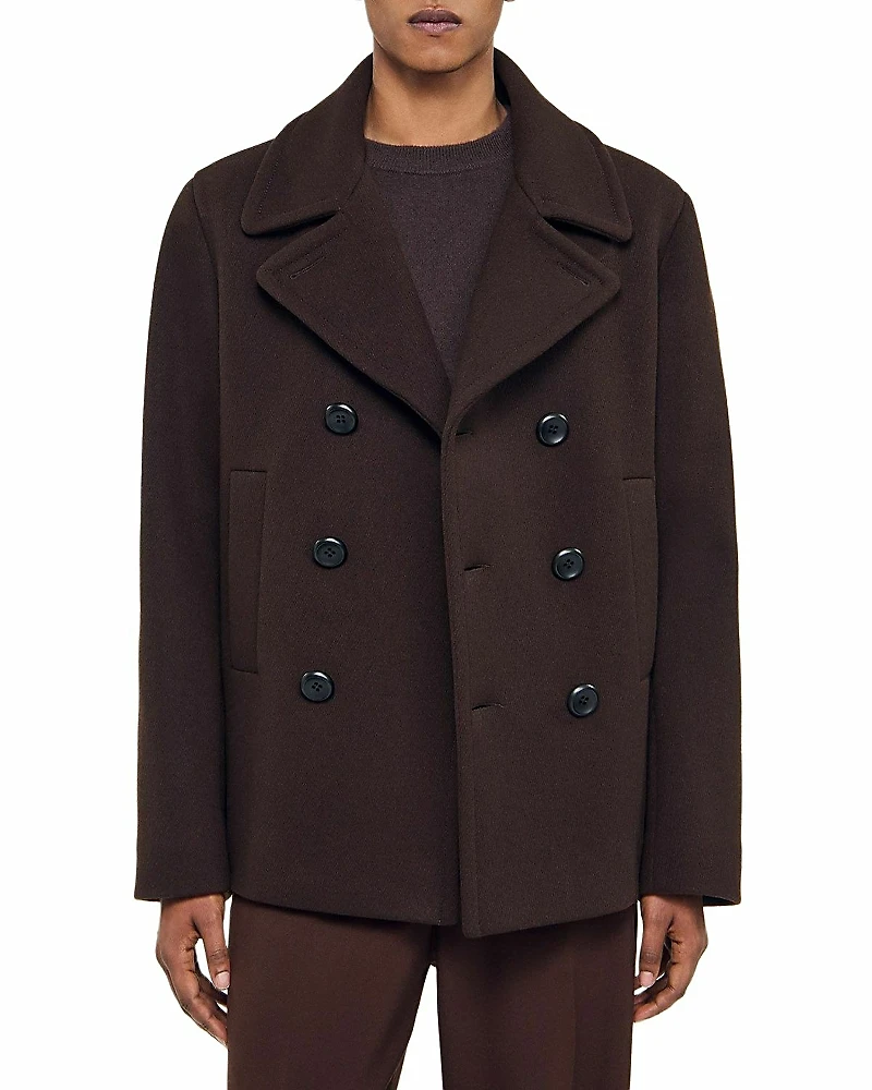 Sandro Wool Blend Pea Coat