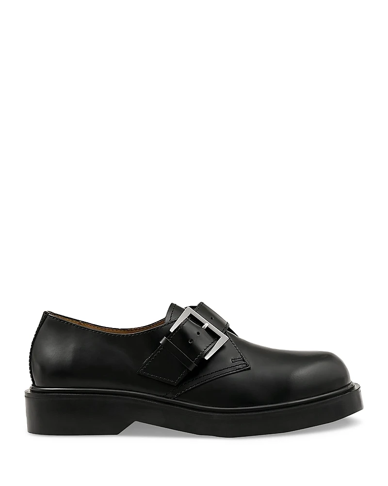 Sandro Glazed Leather Derby Shoes