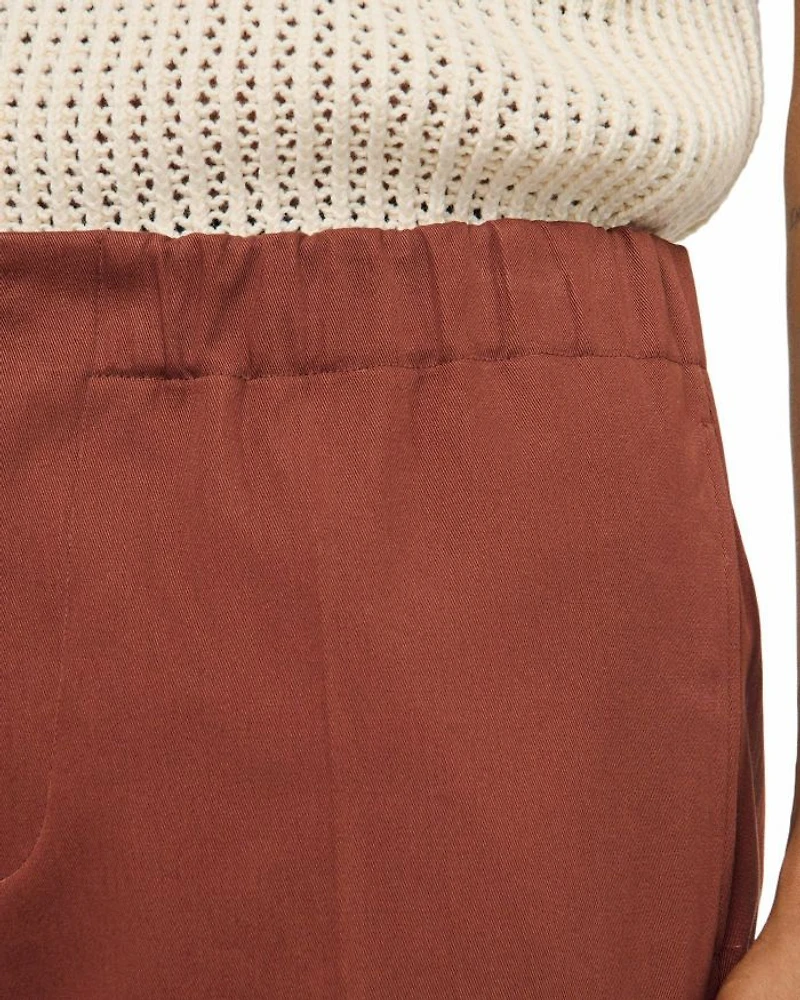Elasticized Wide Leg Cotton Pants