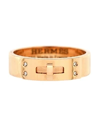 Pre-Owned HERMES Pm Kelly Ring 18K Rose Gold with Diamonds
