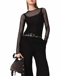 Maje Diamante Jersey Bodysuit