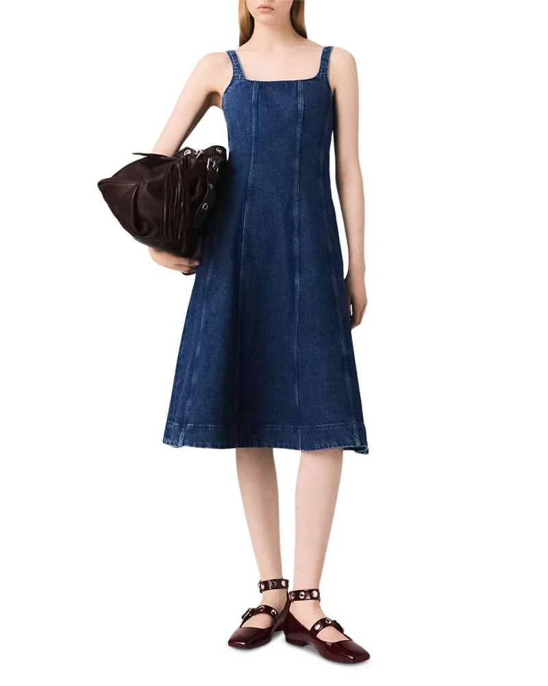 Midi Denim Babydoll Dress