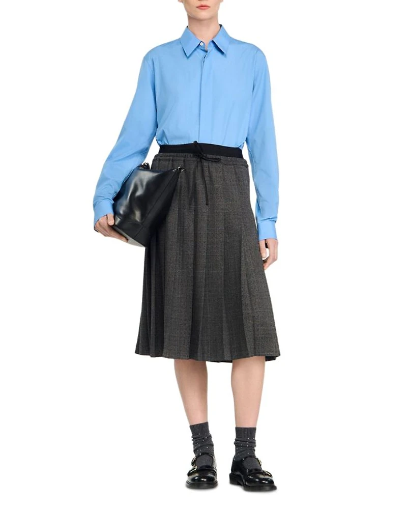 Pleated Rhinestone Skirt