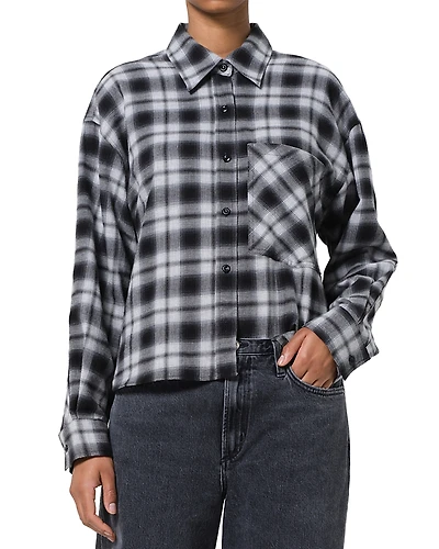 Agolde Comer Cropped Flannel Shirt