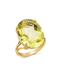 Bloomingdale's Fine Collection Lemon Quartz Oval Cut Ring