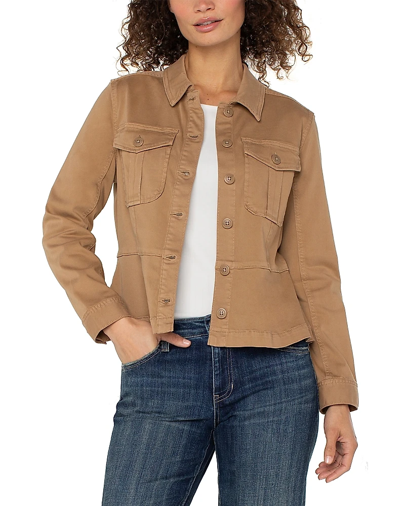 Liverpool Los Angeles Peplum Hem Trucker Jacket