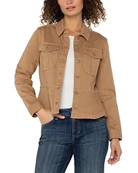 Liverpool Los Angeles Peplum Hem Trucker Jacket