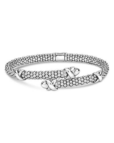 Lagos Sterling Silver Embrace Caviar Bead Bypass Bracelet