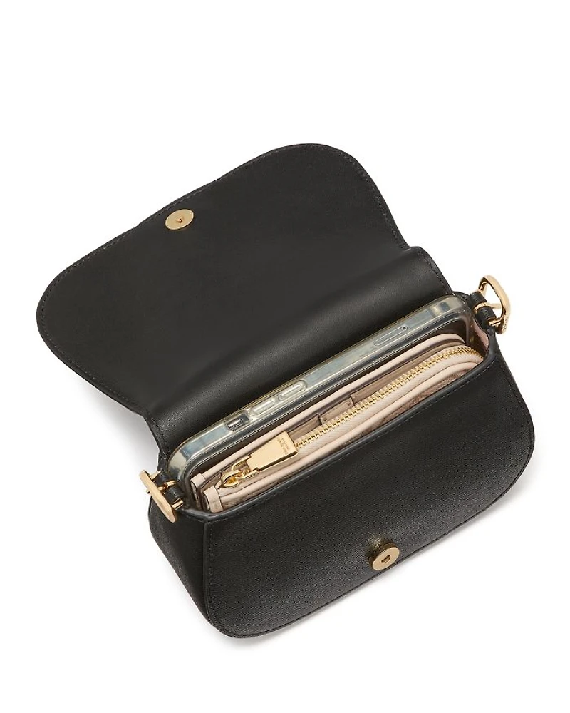 Nouveau Textured Leather Mini Saddle Bag