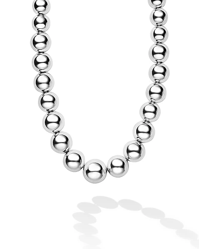 Lagos Sterling Silver Caviar Bubbly Graduated Bead Collar Necklace