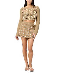 Abbie Flower Crochet Mini Skirt