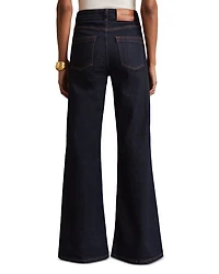 Petites Bonnie High Rise Flared Jeans Dark Blue
