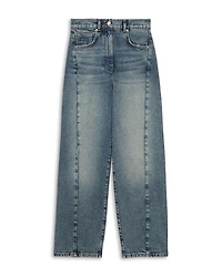 Petites Molly High Rise Barrel Jeans Mid Blue