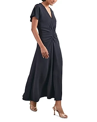 Reiss Rowe Ruched Front Workwear Dress