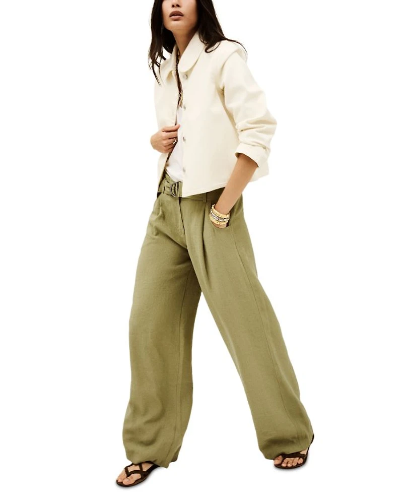 Dola Pleated Belted Pants