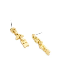 Jumbled Signature Logo Link Linear Drop Earrings