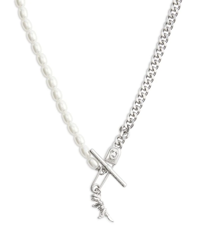 Signature Rexy Safety Pin Choker Necklace, 14.5"
