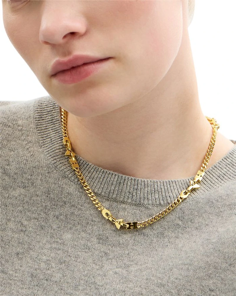 Jumbled Signature Logo Link Necklace, 18"-20"
