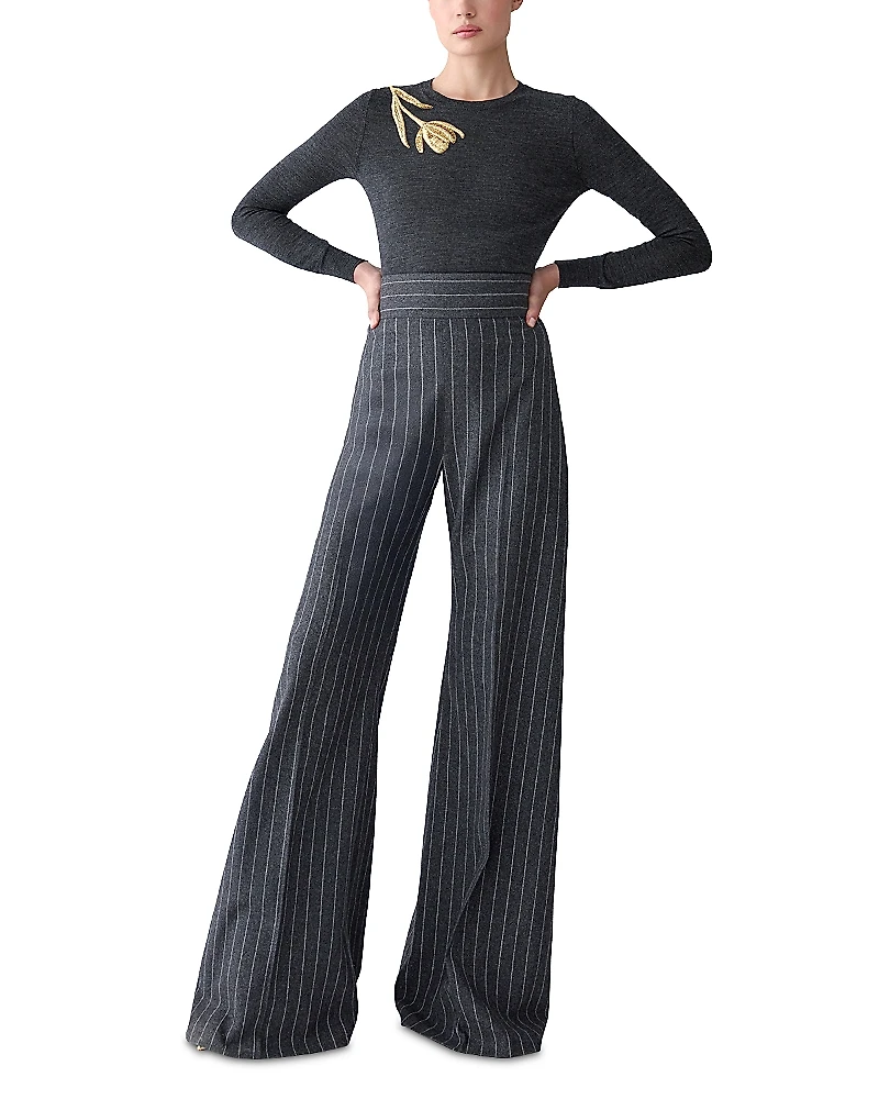 Carolina Herrera Embroidered Crewneck Sweater