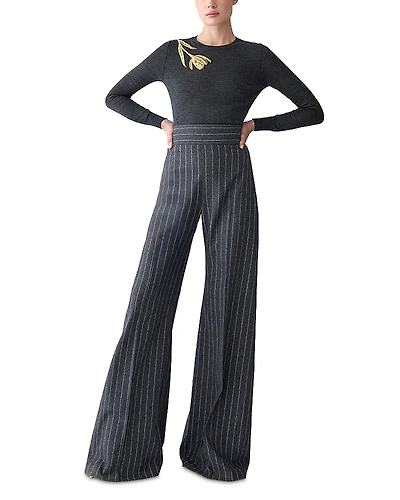 Carolina Herrera Embroidered Crewneck Sweater