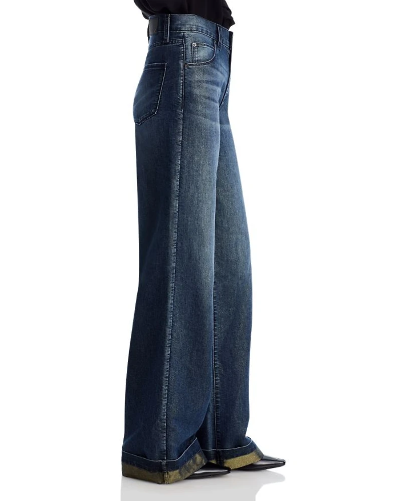 Georgia Wide Leg Metallic Jeans Indigo