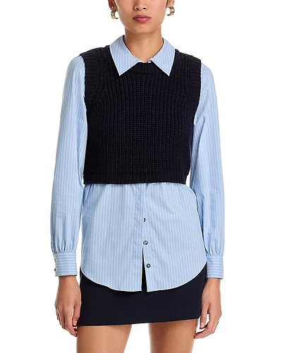 Cinq a Sept Mara Shaker Pullover Sweater