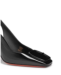 Women's Patent Leather High-Heel Slingback Pumps
