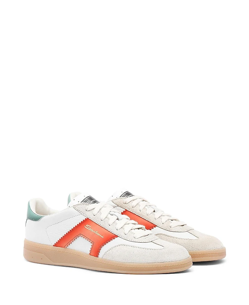 Santoni Women's Leather and Suede Dbs Oly Sneakers