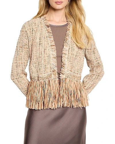 Nic+Zoe Cork Fringe Knit Jacket