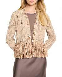 Nic+Zoe Cork Fringe Knit Jacket