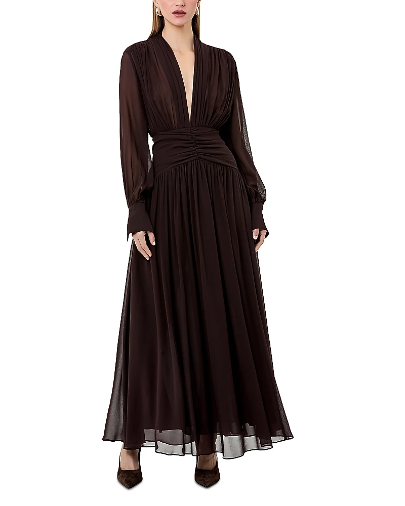 Nicholas Jocelyn Deep Plunge Maxi Dress