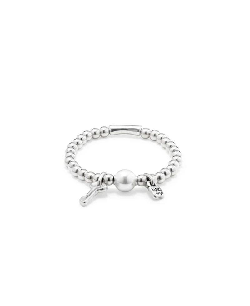 Sterling Silver Plated Beaded with A Pearl Bracelet