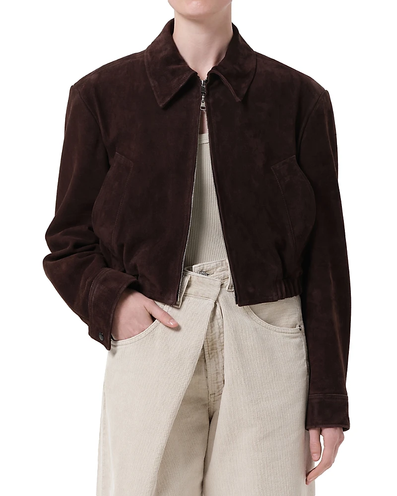 Agolde Nahla Suede Cropped Jacket