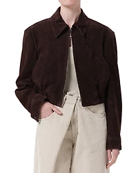 Agolde Nahla Suede Cropped Jacket