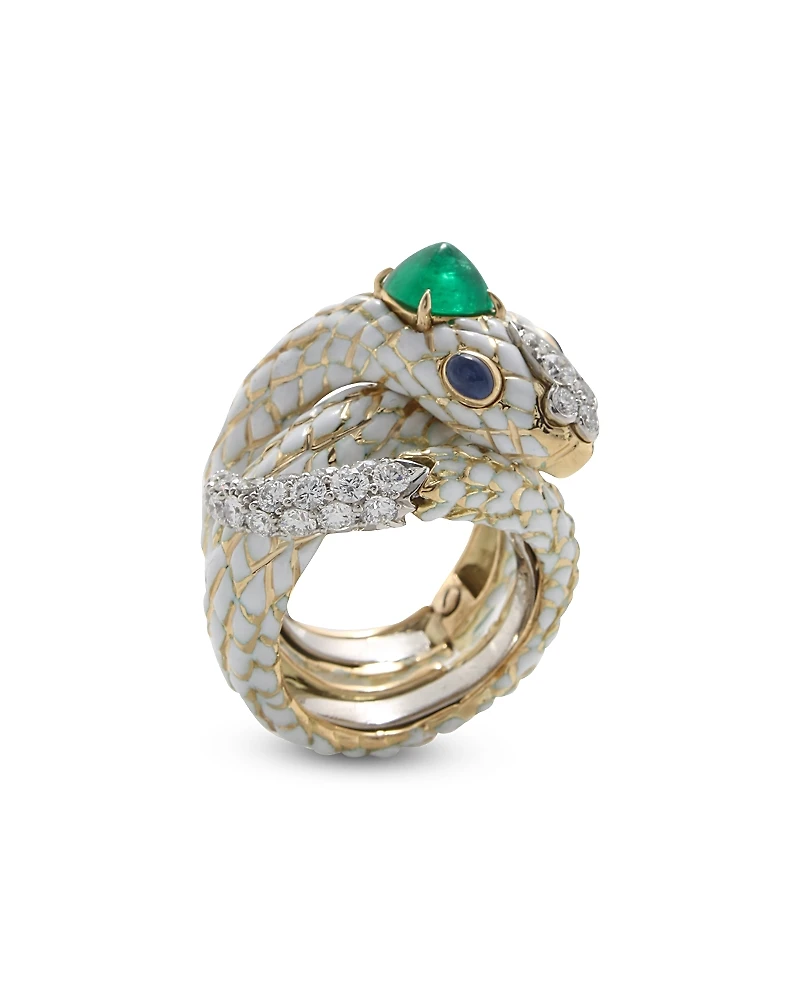 David Webb Diamond & Gemstone Kingdom Snake Ring