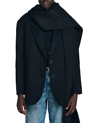 Sandro Wool Scarf Jacket