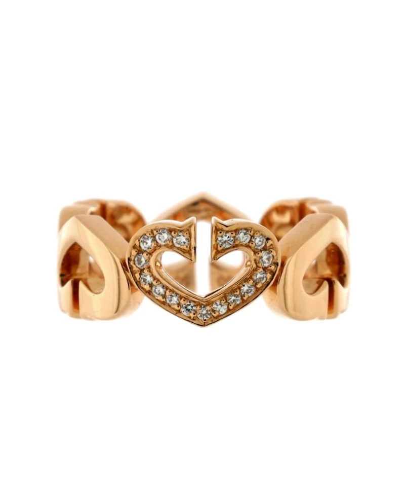 C Heart de Cartier Ring 18K Rose Gold and Diamonds