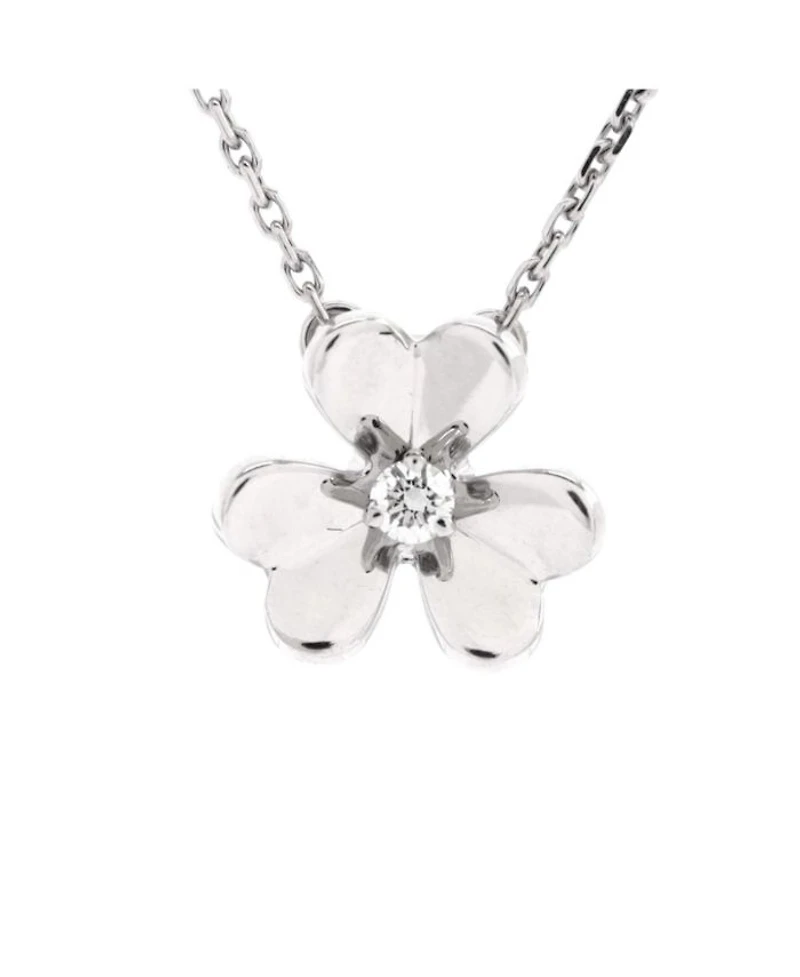 Mini Frivole Pendant Necklace 18K White Gold and Diamond